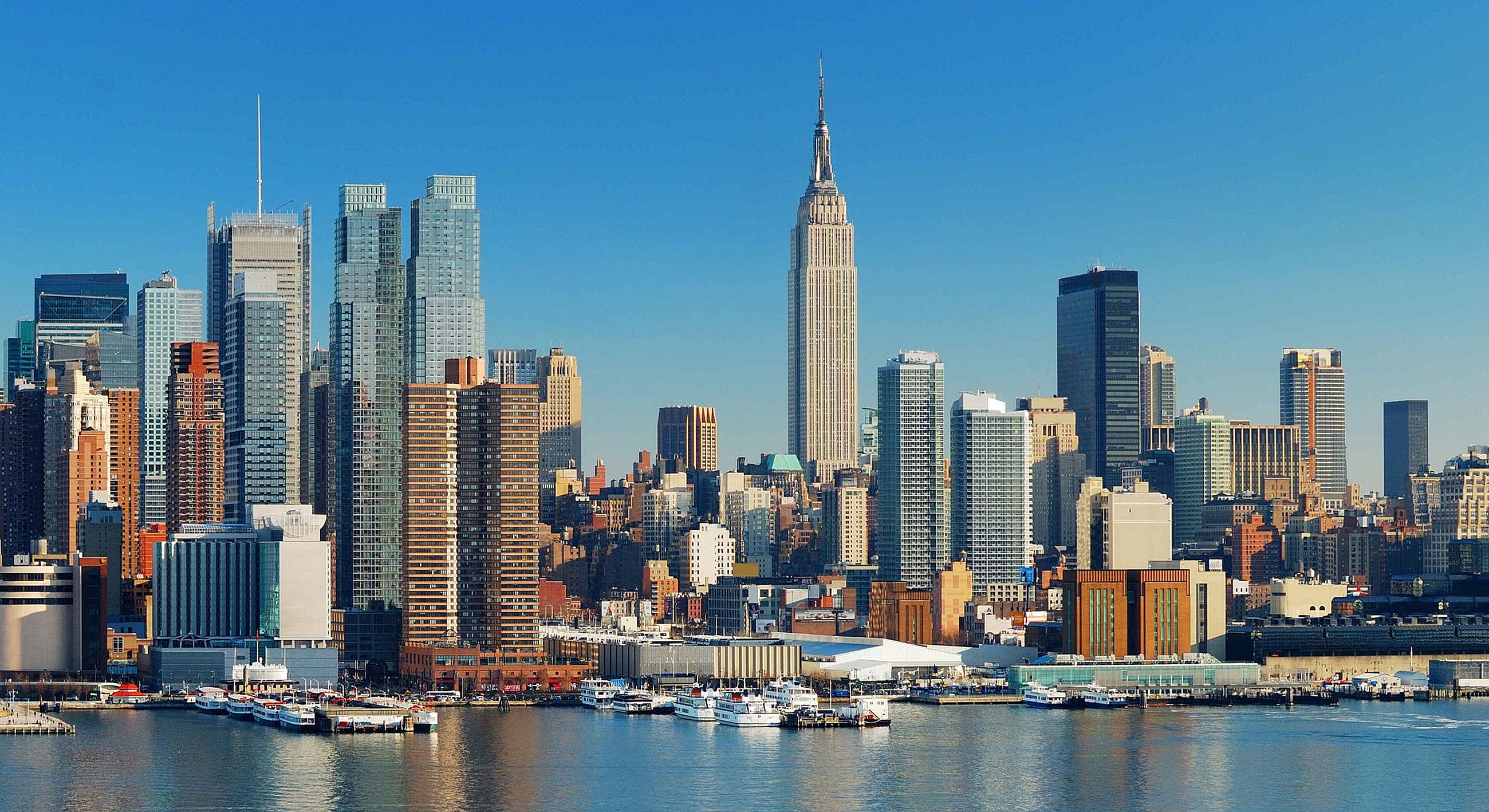 New York City skyline with Empire State Building.