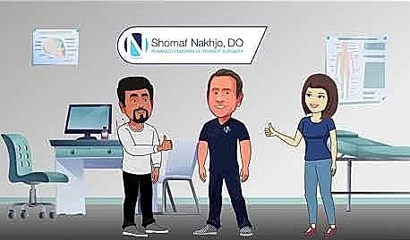 Animated characters in a medical office setting.